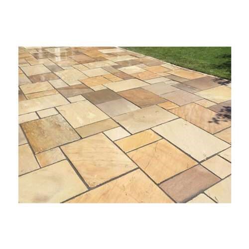 Fossil Mint sandstone paving, with a base of beige colour, comprises a range of hues from off-white to pale with some stones carrying small embedded fossils.If you’re looking to enhance the beauty of your garden or driveway outside quite unlike any other, natural sandstone is an ideal solution. Each individual slab is unique, distinguished by infinite tonal variations which makes it so desirable.