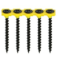 Timco Collated Coarse Drywall Screw - BLK 4.2x75mm - Used to secure plasterboard to timber stud work. The collated strips are specifically designed to be compatible with all leading power tool brands.