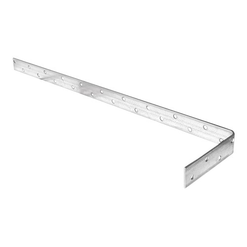 Heavy restraint straps meet requirements for lateral restraint of roof trusses, rafters and joists tied into masonry walls.
