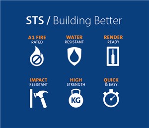 High Performance &amp; High Strength Non Combustible Fire Protection Board.
The STS Construction Board is a heavy-duty fibre cement board boasting impressive fire protection properties for applications both internally and externally.