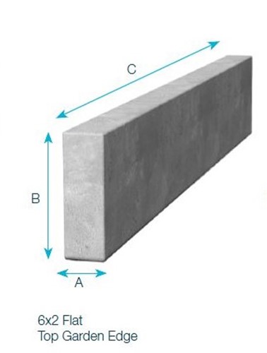 150mm x 50mm x 914mm Flat Top Edging