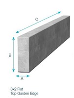 255mm x 50mm x 914mm Flat Top Edging