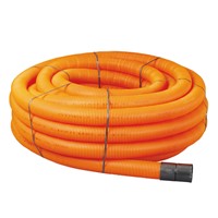 Our Twinwall Coiled Ducting is supplied with preinstalled draw sting and coupling. The Orange colour signifies the use of the ducting  which is primarily used in street lighting and traffic signals.