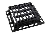 425x425x100mm End Hinged Ductile iron gully grate and frame with a D400 loading used in shopping precincts, delivery areas, highways, light industrial, kerbside.