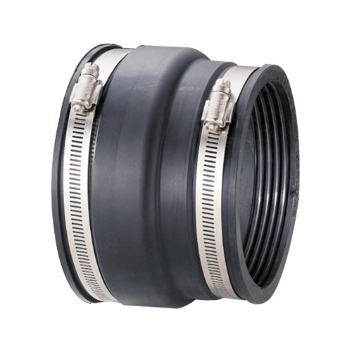 Band-Seal Adaptor Couplings provide an inexpensive method of directly jointing pipes of differing outside diameters, without the need to use bushes. The most common application is for connecting PVC-u pipes to a variety of other pipe materials including vitrified clay.
Adaptor couplings are also suitable for connecting other types of pipes including cast iron and metal pipes.