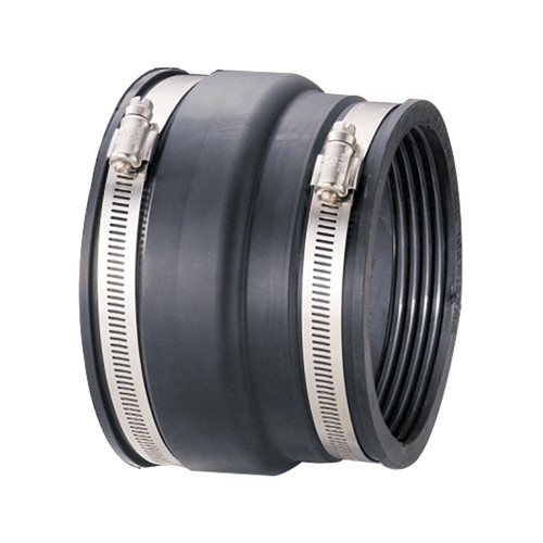 Band-Seal Adaptor Couplings provide an inexpensive method of directly jointing pipes of differing outside diameters, without the need to use bushes. The most common application is for connecting PVC-u pipes to a variety of other pipe materials including vitrified clay. Adaptor couplings are also suitable for connecting other types of pipes including cast iron and metal pipes.
