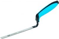 The Pro Tuck Pointer Trowel is made using quality carbon steel blade that makes it durable and reliable and has a well designed blade which increases the efficiency while using mortar in masonry work.  The handle of the OX Tuck Pointer is designed ergonomically using OX' Dura Grip with finger protection to give you a comfortable grip.  The steel blade of the tiling trowel is attached to the handle with a strong aluminium shank which prevents it from warping.