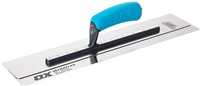 The Flat blade of the OX Finishing Hand Trowel is flexible to provide a perfect finish and is made using 0.3 mm ultra flexible good quality stainless steel blade.  The stainless steel blade of the OX Finishing Trowel is attached to a fully fastened shank, to provide superior balance and strength while working,  The twin blade system of the Finishing Trowel offers flexibility and makes it perfect for concrete smoothening.  The OX Plaster Trowel is engineered with an ergonomic handle, which reduces hand fatigue and gives a non-slip grip, hence adding both comfort and strength while working.
