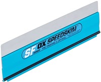 The OX Speed Skim Stainless Flex Blade is compatible with all gypsum based plasters (hand and spray applied), insulated rendering systems as well as traditional sand & cement renders.  The OX Speed Skim Stainless Flex Blade has an ultra-fine 0.3mm stainless steel blade that gives a fine finish to plaster, drywall & tape as well as jointing procedures.  The Speed Skim Stainless Flex Blade has a supreme build quality and comes with an integral blade guard and spare end-caps.  With its unique flexibility the OX Speed Skim system outperforms all other conventional Feather edges and Darby's, allowing the plaster to achieve a flatter, faster finish with ease.