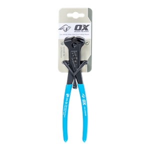 The handle of the OX Wide Head End Cutting Nipper comes with a PVC dura-grip which makes the tool slip-resistant and comfortable to work with and are made out of high quality carbon steel and it is drop-forged, which gives strength and durability to the nippers and makes them rust free.  The OX Wide Head End Cutting Nippers are individually hardened and have sharpened jaws as compared to a carpenters pincer. The flat bladed head of the Nipper lets you cut close against the surface without digging into it.  The OX Wide Head End Cutting Nippers are used for cutting different sized wires, springs, nails, rivets and bolts. You can also use them to twist and cut wires in one go.