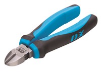 The OX Diagonal Pliers are only used in cutting the hard objects and wires. The plane defined by the cutting edges of the jaws intersects the joint rivet at an angle or "on a diagonal" so they are known as diagonal pliers.  The OX Diagonal Pliers are manufactured from hardened and tempered chrome vanadium steel which makes the tool strong, durable and rust-free.  The OX Diagonal Pliers have short jaws and bevelled cutting edges which allows close cutting of wires.  The OX Diagonal Pliers have hard edges for cutting nails and screws.  The handles of the OX Diagonal Pliers are made of rubber. The rubber grips on the plier make it comfortable and slip-resistant while in use.