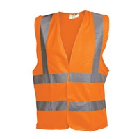 The Ox hi viz vest has a velcro front  fastening for convenience and reflective tape to conform to en741 class 2.