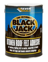 Everbuild Black Jack 904 Bitumen Roof Felt Adhesive is a cold applied, oxidised bitumen-based adhesive used to bond roofing felt to most surfaces including metal, concrete, timber and more.