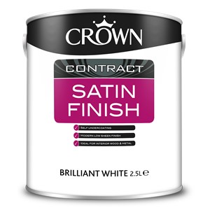 Crown Contract Satin is self-undercoating and durable, with a modern mid sheen finish.
