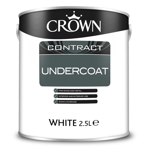 Crown Contract Undercoat is a traditional solvent-borne undercoat which hides imperfections and acts as the perfect foundation to achieve a long lasting finish with Crown Contract High Gloss.
