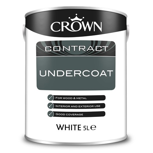 Crown Contract Undercoat is a traditional solvent-borne undercoat which hides imperfections and acts as the perfect foundation to achieve a long lasting finish with Crown Contract High Gloss.