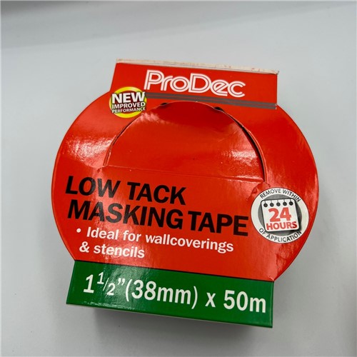 Low tack, low residue masking tape ideal for delicate and newly painted surfaces
Remove within 24 hours of application
1.5&quot; width x 50m length
Testing on a small unobtrusive area before use is recommended
Some wallpapers such as painted or highly patterned papers may not be suitable for masking tape - always test first and do not apply with excessive pressure