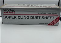 Static charged polythene dust sheet roll that clings to almost any surface
Quick and simple application - reposition again and again
Protects surfaces and attracts overspray & sanding dust
Handy cutter included
4m x 25m roll