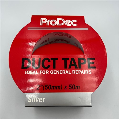 Trade quality vinyl cloth-reinforced silver duct tape ideal for repair work
Easy to tear by hand
2&quot; width x 50m length