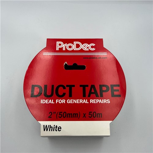 Trade quality vinyl cloth-reinforced white duct tape ideal for repair work
Easy to tear by hand
2&quot; width x 50m length