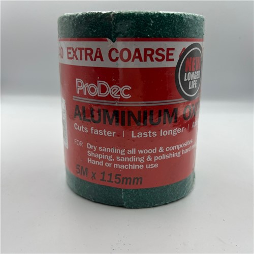 General purpose aluminium oxide for machine and hand sanding
Resin-over-resin bonded for long life
Crack resistant backing paper
40 grit
5m x 115mm width ideal for machine sanders
