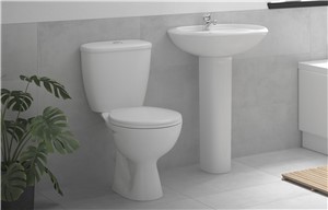 Pack includes:
573x460mm 1TH Basin &amp; Full Pedestal
Close Coupled WC &amp; Soft Close Seat
Ceramics Lifetime guarantee