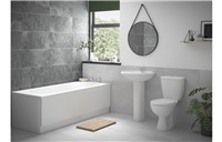 Pack includes:
1TH Basin & Full Pedestal
Close Coupled Rimless WC & Soft Close Seat
Basin Mixer - Chrome
Single End 1700x700x400mm 0TH Bath w/Legs
Bath Filler - Chrome
1700mm Front Panel - White
Bath Waste & Tidy Chain Plug - Chrome
Ceramics Lifetime guarantee; Taps: 3 Year on valve, 5 Year on body and finish; 20 Year on bath