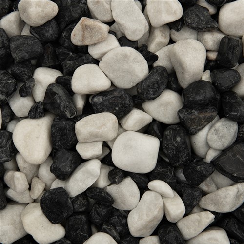 Zebra Pebbles are rounded basalt and dolomite materials with a contrasting mix contrasting mix black and white tones. Available in 20- 40mm they are suitable for most domestic applications such as borders, flowerbeds, rockeries, water features, and ponds. Zebra Pebbles are a premium product and are supplied washed.
