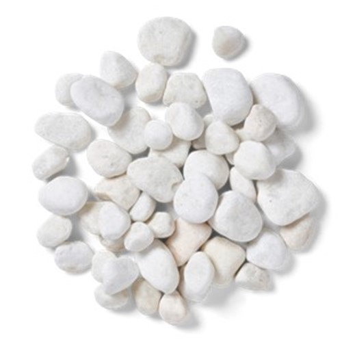 Our 20-40mm Polar White Pebbles are a bright white marble pebble (with occasional hints of creams, greys, pinks and yellows as per the natural marble formation) which look lovely when dry and have an amazing shine when wet. These pebbles are a very high strength and long-lasting product which makes it a good choice for any project.