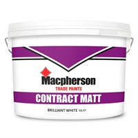 Macpherson Contract Matt is a low VOC content matt finish. It is a product which is thinned with water and is suitable for interior use. It is touch dry in 2 hours and recoatable after 4 hours. Matt emulsion is a decorative coating providing a flat finish for use on walls and ceilings. It can be applied to coated plaster surfaces without thinning. On new plaster, thin the first coat with water to manufacturers recommendations.