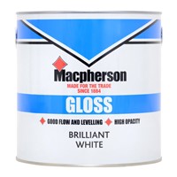 Macpherson Gloss is a solvent-based, high VOC content gloss finish, suitable for interior and exterior use.

Using superior quality alkyd resins, the finish stays fresher for longer. It provides a tough, durable high sheen finish for wood and metal, providing a washable surface with good resistance to knocking and scuffing. 

It can be applied over most previously painted surfaces without an undercoat. On new surfaces apply over the top of a suitable primer and undercoat.

Application is recommended by bristle brush with coverage up to 15sq/m per litre. Touch dry in 4-6 hours and recoatable in 16 hours. 2 coats are recommended.