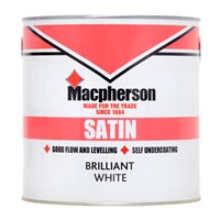 Macpherson Satin is a high opacity, mid-sheen finish for interior wood and metal surfaces. Suitable for doors, window frames and joinery. It dries to leave a tough and durable surface which is both washable and resistant to condensation

Application is by brush with coverage up to 16sq/m per litre. Touch dry in 2-4 hours and recoatable in 16 hours. It can be applied over most previously painted surfaces without an undercoat. On new surfaces apply over the top of a suitable primer
