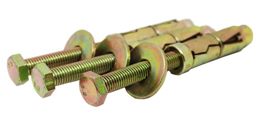 A strong anchor fixing designed for use in brick and concrete. The 3 part expanding shield gives exceptional grip and flexibility when holes are slightly over sized caused by powerful drills in weaker materials such as brick work. The loose bolt anchor is sometimes referred to as a ‘fixed nut anchor’ as it has a hex head bolt which is tightened to secure the fixture rather than the loose nut found on a projecting anchor.