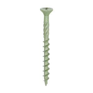 An economic but highly effective softwood decking screw. Plated to withstand up to 500 hours in a salt spray cabinet and designed to give a rapid installation and a secure fixing.

• Ribs under head for improved countersinking
• Helix shank for removing debris and to improve clamping
• 25° sharp point and single lead for a fast start and improved thread acceptance