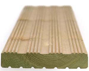 This 4800mm Softwood Reversible Decking Board is manufactured from high-quality European redwoods and is complete with a thick 32mm profile, creating a much stronger finish than many economy deck boards. Milled to a classic deck board profile and preservation-treated to ensure improved longevity, this quality deck board will help to create a consistent, quality finish to your decking system. Plus, these deck boards are reversible, making this a 2-in-1 designed board and providing you with 2 styles to choose from.
