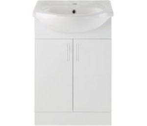 Includes Floor Standing White Basin Unit
Dimensions: H 855 x W 560 x D 420mm
Includes ceramic 1TH basin
Supplied fully assembled
Standard soft close fittings
MFC 16mm doors & cabinets with a lacquered finish
Handles included, but delivered unattached, pilot holes pre-drilled
Handle centre hole position 96mm
5 Year Guarantee
