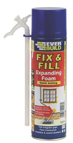 Fix &amp; Fill Expanding Foam is a quick-setting polyurethane-based foam which expands greatly on application and yields up to 150% its original volume.