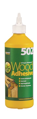All Purpose Weatherproof Wood Adhesive is a high quality, resin-based wood adhesive for all wood bonding applications. It can be used internally and externally and provides a high strength, impact-resistant bond that is usually stronger than the wood itself.