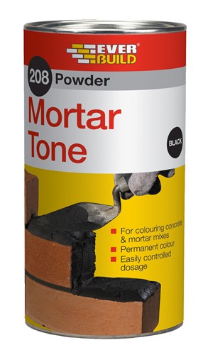 Black 1kg - 208 Powder Mortar Tone is formulated from high quality oxide pigments for permanently colouring all types of mortars, rendering, concrete and pointing. The pigments disperse easily into the mix to give a uniform shade for each mix batch; dose can be adjusted to provide a wider variety of colour depths.