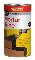 Black 1kg - 208 Powder Mortar Tone is formulated from high quality oxide pigments for permanently colouring all types of mortars, rendering, concrete and pointing. The pigments disperse easily into the mix to give a uniform shade for each mix batch; dose can be adjusted to provide a wider variety of colour depths.