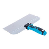 The OX-P013325 OX Pro Taping Knife 10" / 250mm is a high-quality tool designed for plasterers and decorators. Featuring a flexible stainless steel blade, it delivers a smooth and professional finish when applying and feathering joint compounds, fillers, and plaster. The lightweight yet strong construction, combined with a comfortable ergonomic DURAGRIP handle, reduces fatigue and provides excellent control. Ideal for drywall finishing, jointing, and patching tasks, this taping knife is built for reliable daily site use.