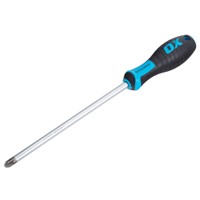 The OX-P363020 OX Pro Pozi Screwdriver PZ4 x 200mm is a heavy-duty driver designed for large Pozi screws and demanding applications. Built with a hardened chrome vanadium steel blade, it delivers outstanding durability and strength. The precision-machined PZ4 tip ensures a secure fit, reducing cam-out and improving torque transfer. The 200mm blade provides extra reach and leverage, while the ergonomic soft-grip handle ensures comfort and control on site.