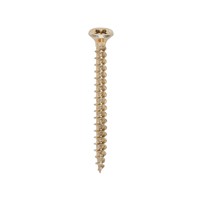 A single thread woodscrew mainly used in various types of timber and man-made boards or into masonry with the use of a plastic plug.

• Double countersunk reduces the likelihood of head shear and assists completion of countersinking
• Wax lubricated to enhance screw insertion time, extra driving torque and resistance to corrosion
• 40° deep single thread to provide a secure fixing with high pull-out resistance
• 25° sharp point and single lead for a fast start and improved thread acceptance
• All sizes up to and including 75mm are fully threaded and lengths 80mm and above all have 70mm thread length