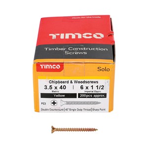 Solo Woodscrew PZ2 CSK-ZYP 3.5x40mm (200)
