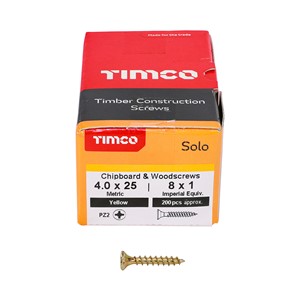 Solo Woodscrew PZ2 CSK-ZYP 4.0x25mm (200)