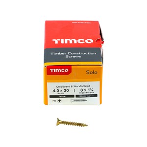 Solo Woodscrew PZ2 CSK-ZYP 4.0x30mm (200)