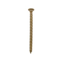 A single thread woodscrew mainly used in various types of timber and man-made boards or into masonry with the use of a plastic plug.

• Double countersunk reduces the likelihood of head shear and assists completion of countersinking
• Wax lubricated to enhance screw insertion time, extra driving torque and resistance to corrosion
• 40° deep single thread to provide a secure fixing with high pull-out resistance
• 25° sharp point and single lead for a fast start and improved thread acceptance
• All sizes up to and including 75mm are fully threaded and lengths 80mm and above all have 70mm thread length