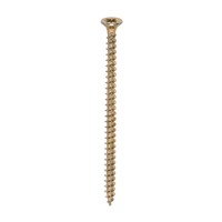 A single thread woodscrew mainly used in various types of timber and man-made boards or into masonry with the use of a plastic plug.

• Double countersunk reduces the likelihood of head shear and assists completion of countersinking
• Wax lubricated to enhance screw insertion time, extra driving torque and resistance to corrosion
• 40° deep single thread to provide a secure fixing with high pull-out resistance
• 25° sharp point and single lead for a fast start and improved thread acceptance
• All sizes up to and including 75mm are fully threaded and lengths 80mm and above all have 70mm thread length