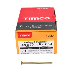 Solo Woodscrew PZ2 CSK-ZYP 4.0x70mm (200)