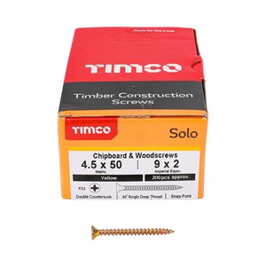 Solo Woodscrew PZ2 CSK-ZYP 4.5x50mm (200)